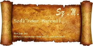 Szünder Marcell névjegykártya