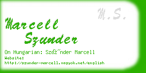 marcell szunder business card